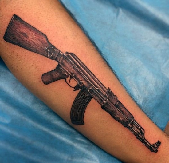15 Exploding AK-47 Tattoo Designs for Gun Enthusiasts