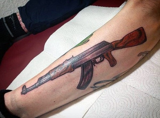 15 Exploding AK-47 Tattoo Designs for Gun Enthusiasts