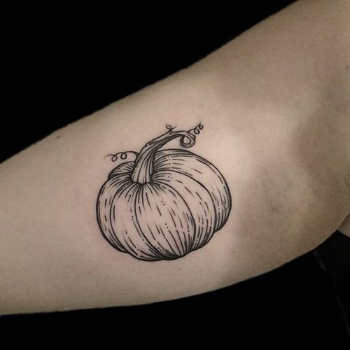 10+ Simple and Chic Pumpkin Tattoo Designs | I Fashion Styles