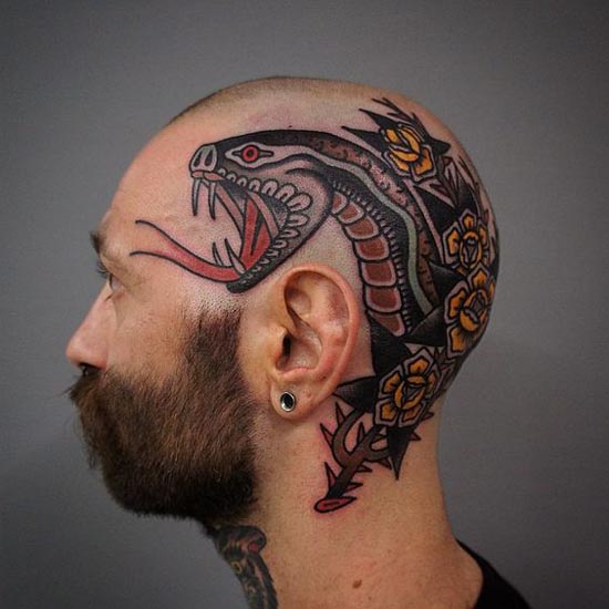 10+ Most Liked Head Tattoo Designs for Men and Women