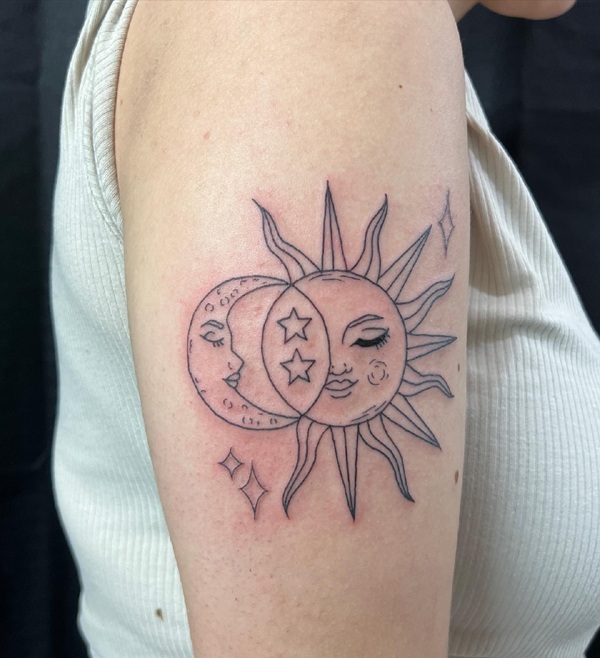 25 Gorgeous Sun and Moon Tattoo Designs Suitable for Anyone