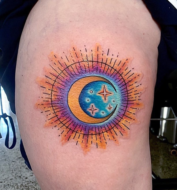 25 Gorgeous Sun and Moon Tattoo Designs Suitable for Anyone