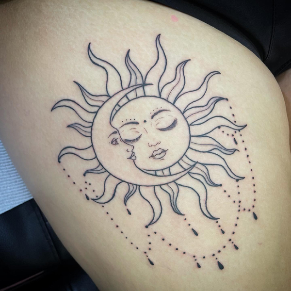25 Gorgeous Sun and Moon Tattoo Designs Suitable for Anyone