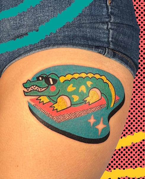 15+ Eye Catching Alligator Tattoo Designs for Powerful Look