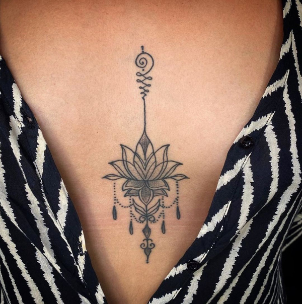 15+ Attractive Sternum Tattoo Designs and Ideas 2023