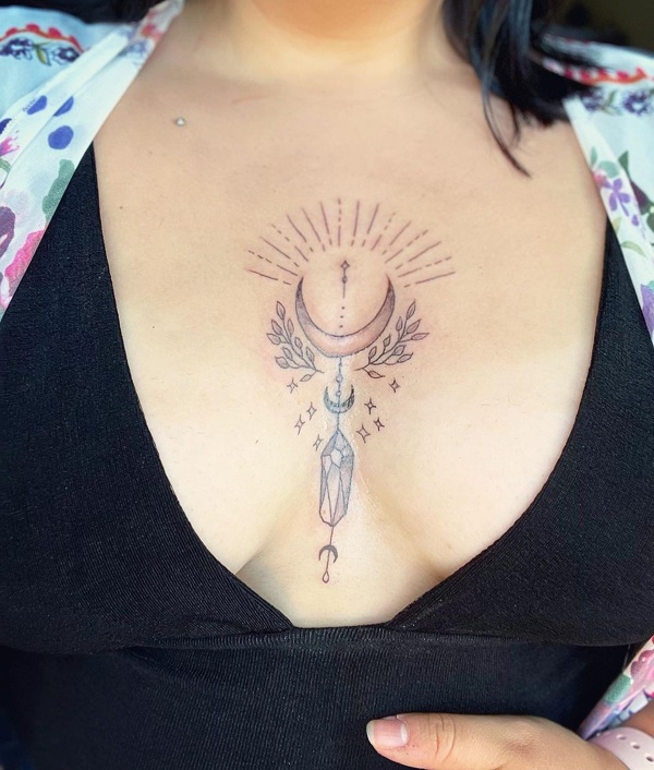 15+ Attractive Sternum Tattoo Designs and Ideas 2023