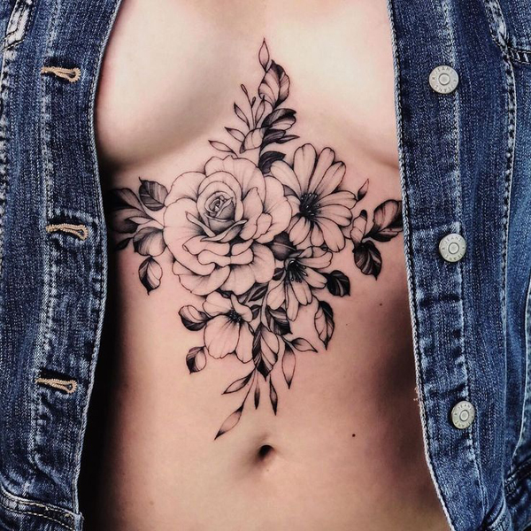15+ Attractive Sternum Tattoo Designs and Ideas 2023