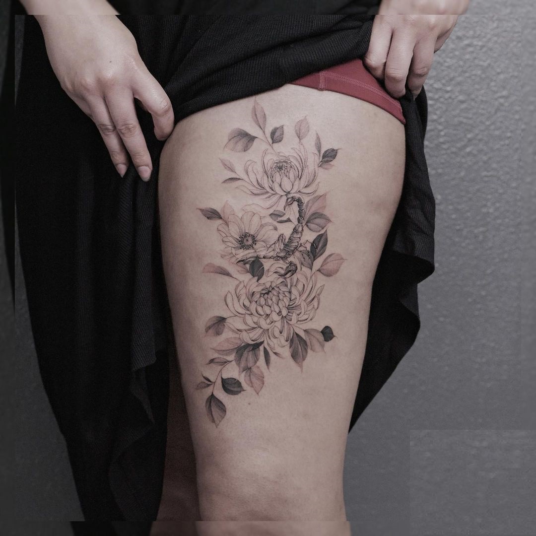 20+ Best Chrysanthemum Flower Tattoo Designs Just For You