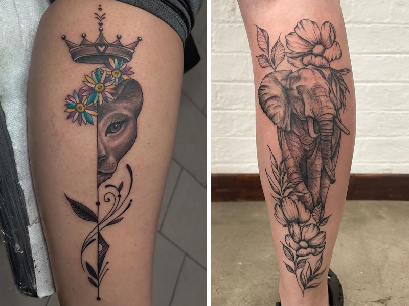 35 Eye Catching Calf Tattoo Designs to Inspire 2024