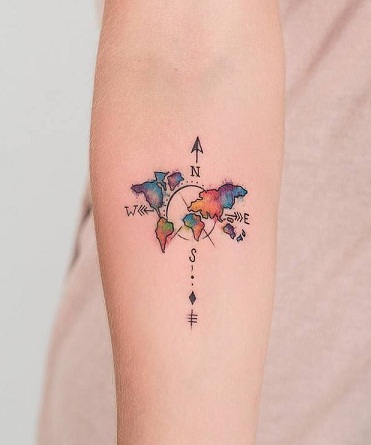 10 Creative World Map Tattoo Ideas for Travel Lovers