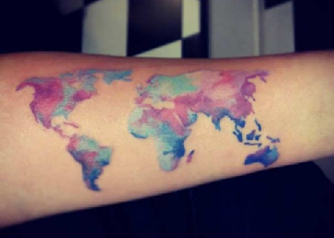 10 Creative World Map Tattoo Ideas for Travel Lovers