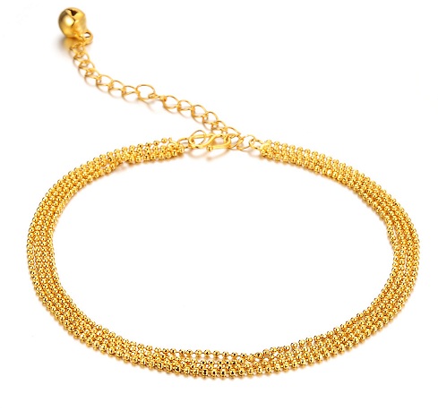 9 Pretty Gold Plated Anklets Designs For Men and Women