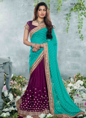 40 Best Half and Half Sarees In Various Combinations | I Fashion Styles