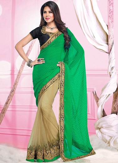 40 Best Half and Half Sarees In Various Combinations | I Fashion Styles