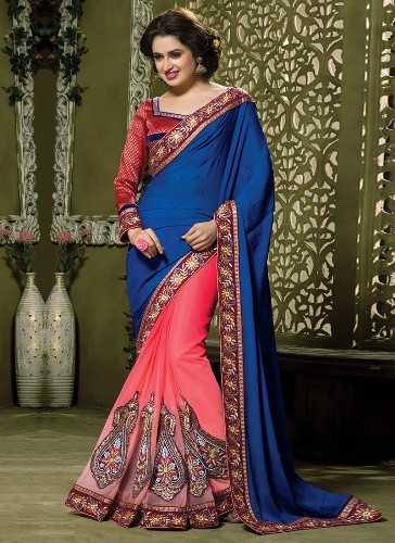 40 Best Half and Half Sarees In Various Combinations | I Fashion Styles
