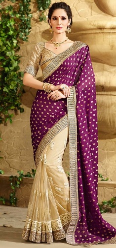 40 Best Half and Half Sarees In Various Combinations | I Fashion Styles