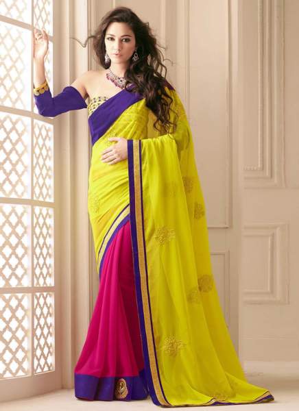 40 Best Half and Half Sarees In Various Combinations | I Fashion Styles