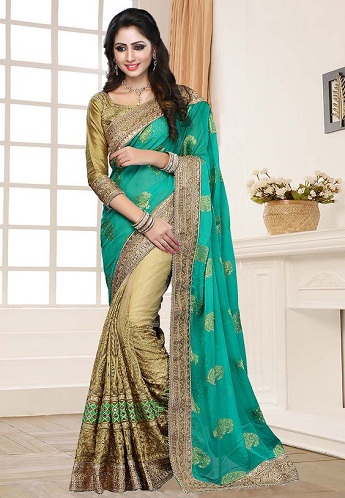 40 Best Half and Half Sarees In Various Combinations | I Fashion Styles