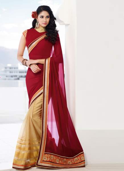 40 Best Half and Half Sarees In Various Combinations | I Fashion Styles