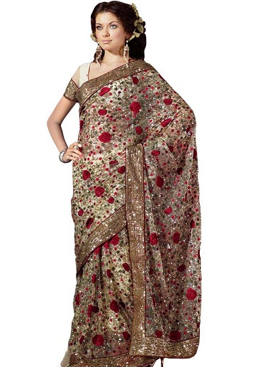 Heavy Work Sarees - These 15 Beautiful Sarees That You Looks in Regal!