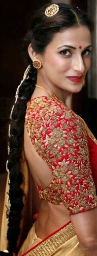 9 Best Looking Low Cut Blouse Designs Along With Photos