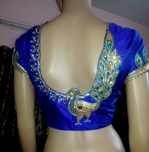 9 Stunning Collection of Blouse Back Neck Designs With Stone Work