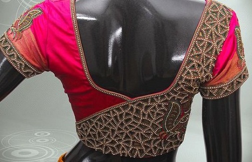 9 Stunning Collection of Blouse Back Neck Designs With Stone Work