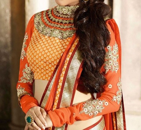 9 Attractive Neck Styles in Chiffon Blouses for Women