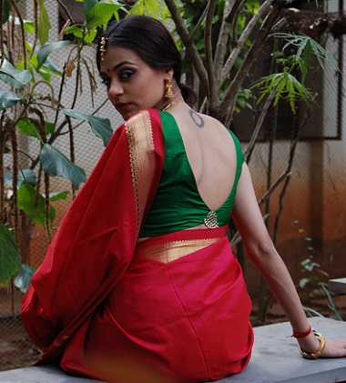 8 Different Shades Green Blouse Designs for Sarees with Images