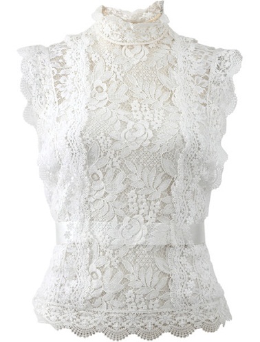 9 Different Neck Styles in White Blouses for Ladies