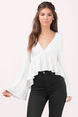 9 Different Neck Styles in White Blouses for Ladies