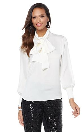 9 Different Neck Styles in White Blouses for Ladies