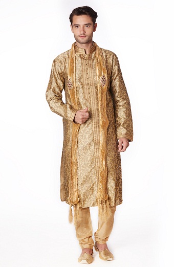 Golden Kurta Pajama Designs - 9 Trending and Traditional Collection