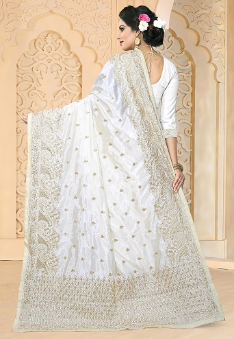 10 Stunning Designs of Pearl Sarees For Gorgeous Look