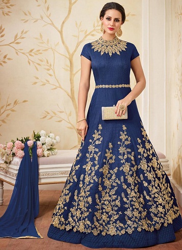 9 Beautiful Designs of Blue Colour Frocks for Women and Girls