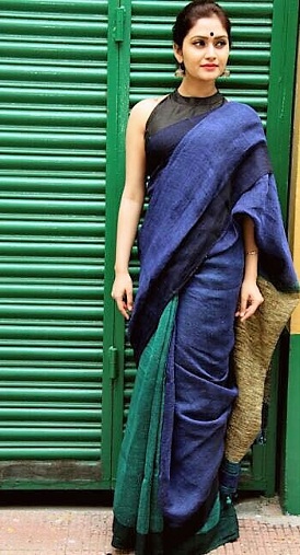 15 Trending Models of Linen Sarees That Match Your Style | I Fashion Styles