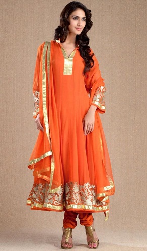 9 Beautiful Designs of Orange Salwar Suits for Traditional Look