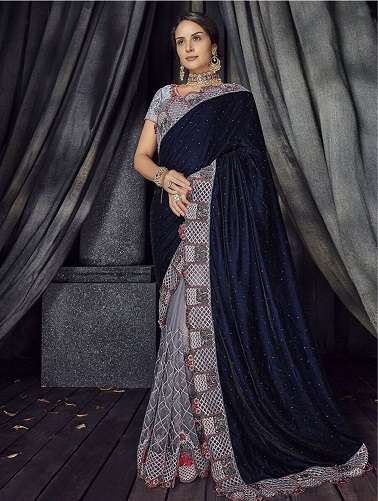 Velvet Sarees Collection - 10 Stylish and Trending Models