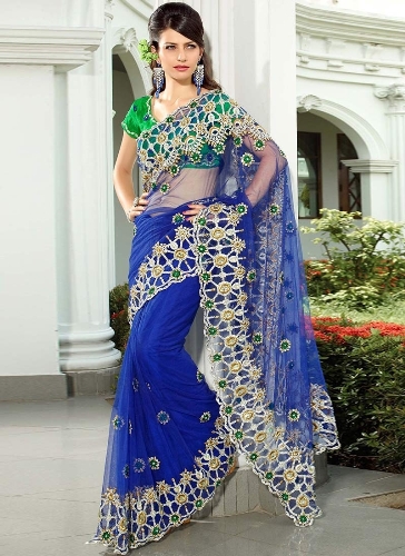 20 Stunning Models of Blue Sarees for All Occasions