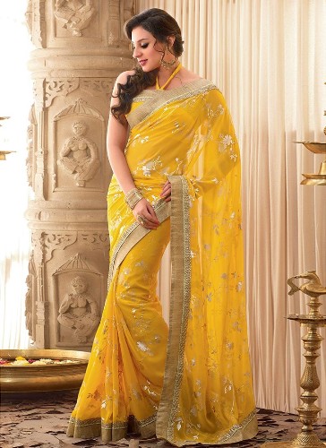 20 Mesmerizing Yellow Sarees for Stunning and Bright Look