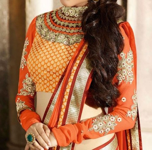 Orange Colour Blouse Designs - 9 Latest Collection for Ethnic Look