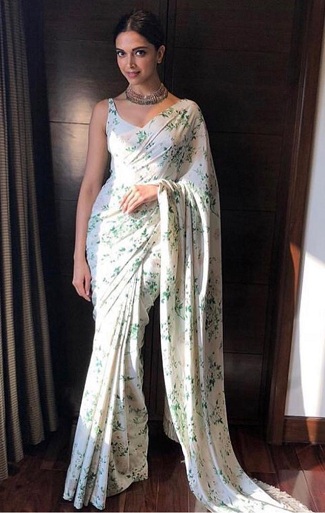 25 Recent Pics of Deepika Padukone in Saree Blouse 2025
