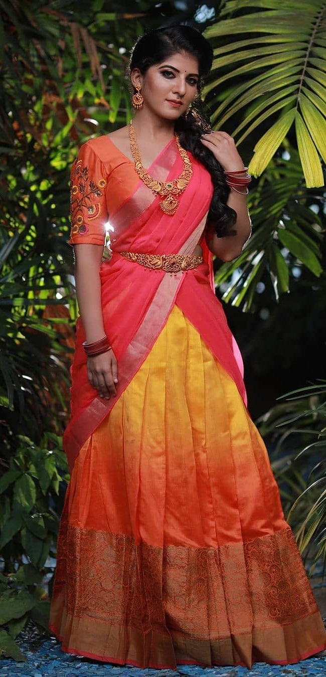 18 Super Hot Pics of Telugu and Tamil Girls in Half Saree