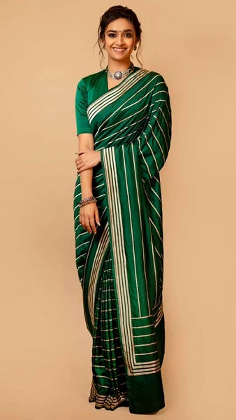 Keerthi Suresh in Saree - 15 Unseen and Glamorous Pics