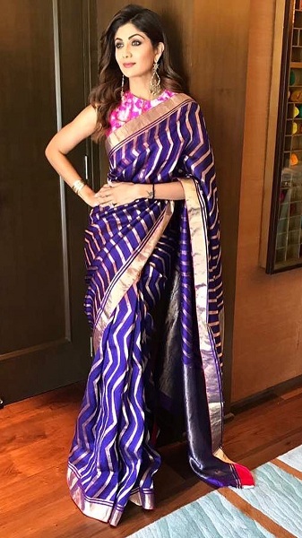 25 Gorgeous Looks of Shilpa Shetty in Saree - Latest Pics