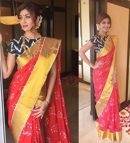 25 Gorgeous Looks of Shilpa Shetty in Saree - Latest Pics
