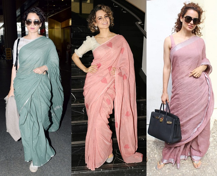 15 Stunning Looks of Kangana Ranaut in Saree - Latest Collection