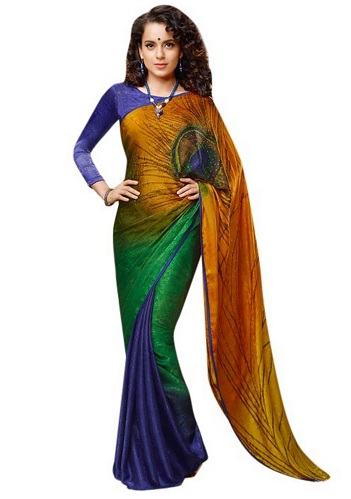 15 Stunning Looks of Kangana Ranaut in Saree - Latest Collection