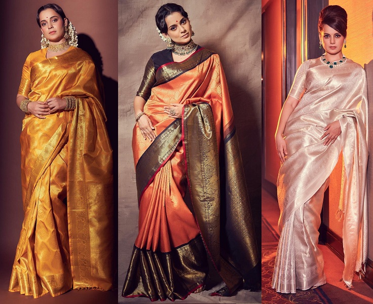 15 Stunning Looks of Kangana Ranaut in Saree - Latest Collection