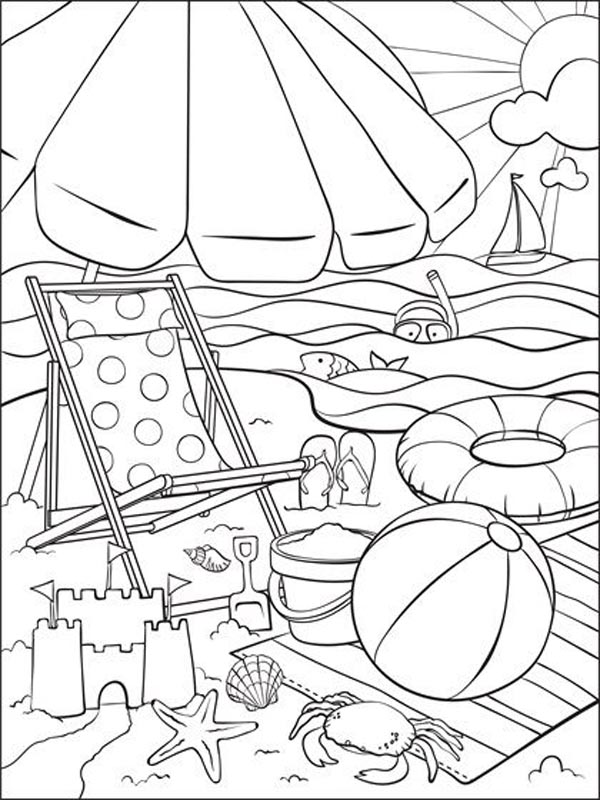 15 Blissful Beach Coloring Pages for Kids of all Ages
